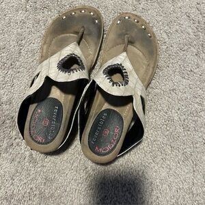 Modzori Reversible Black Beige Convertible Sandals Women’s Size 8